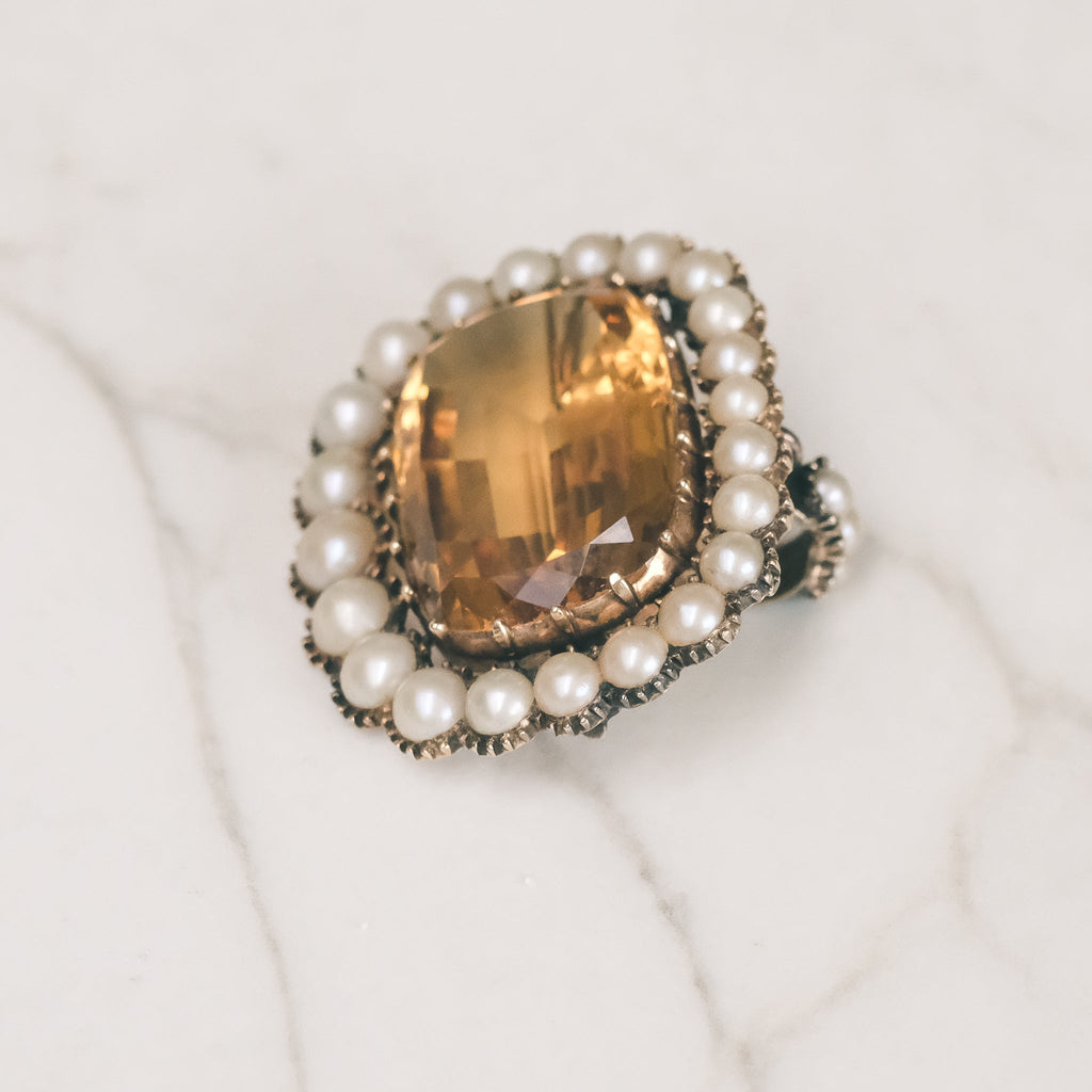 Big Georgian Citrine Pendant - Lost Owl Jewelry