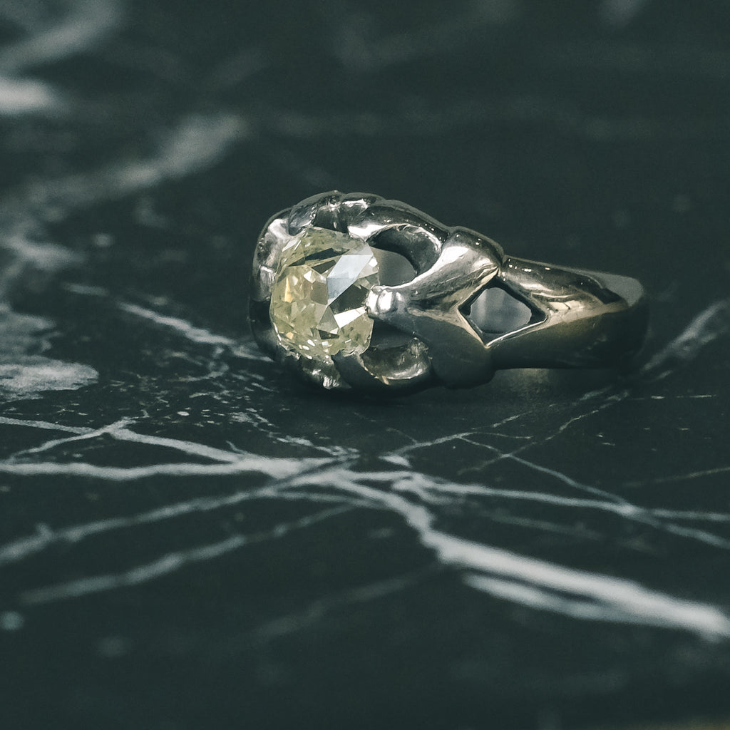 Contemporary Diamond Belcher Ring - Lost Owl Jewelry