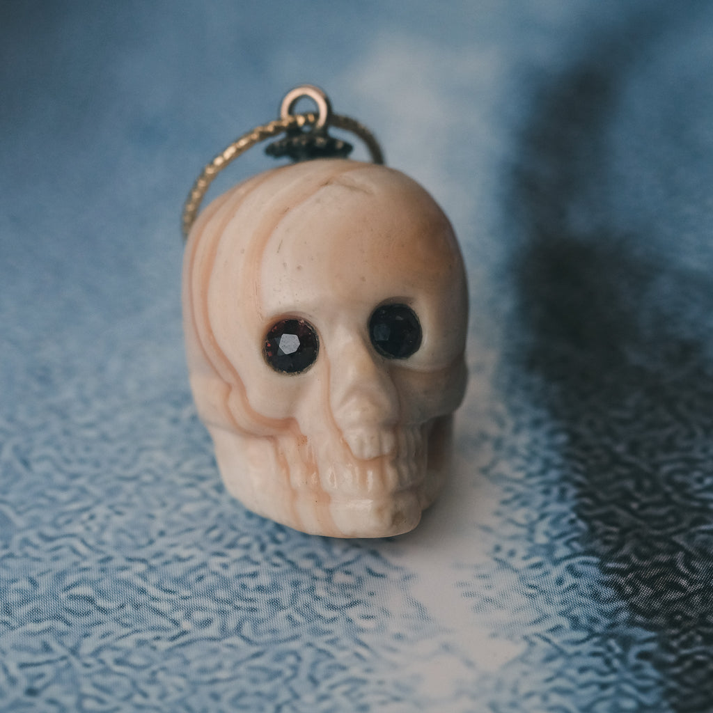 Early Victorian Coral Skull - Lost Owl Jewelry