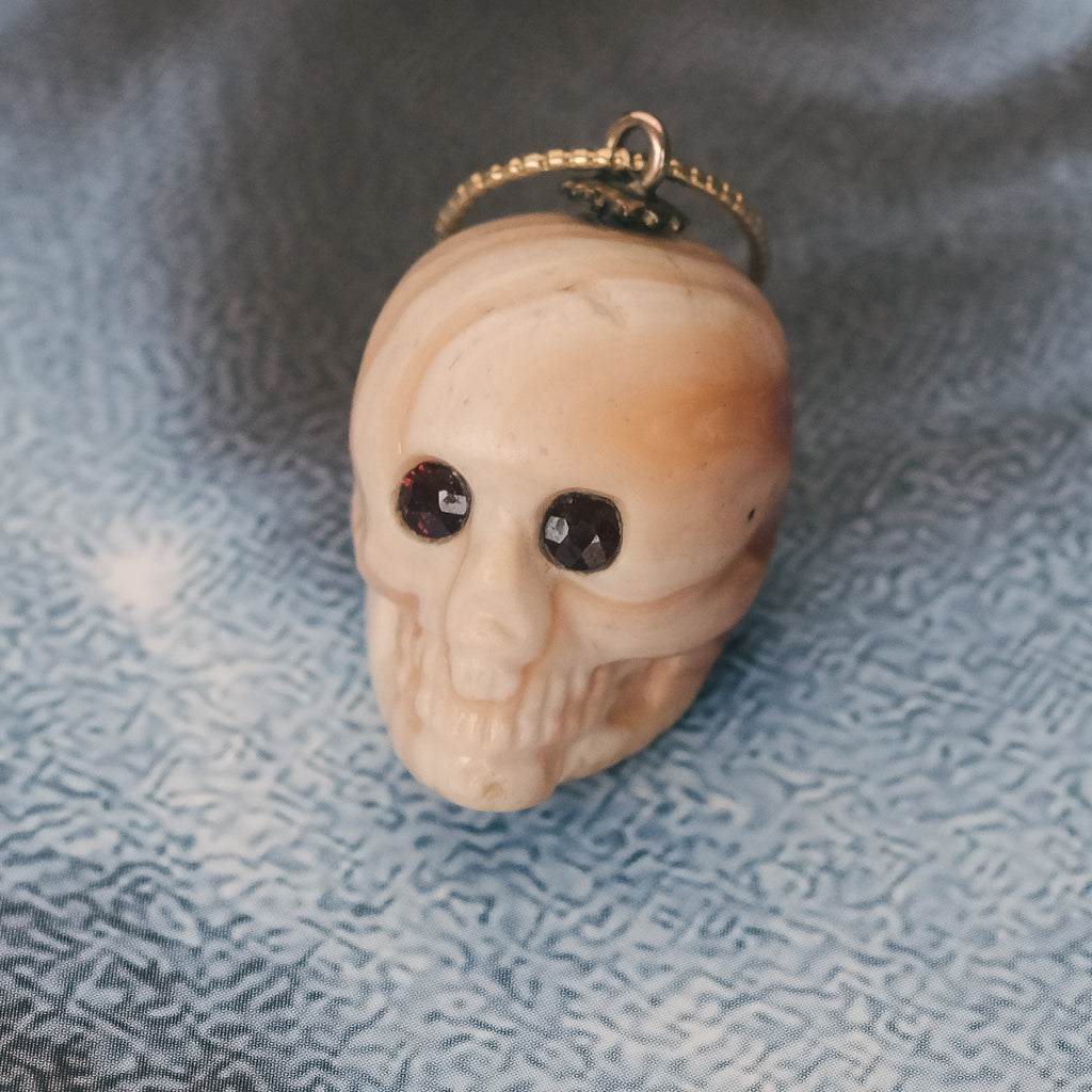Early Victorian Coral Skull - Lost Owl Jewelry