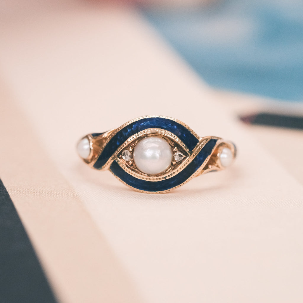 Early Victorian Enamel Eye Ring – Lost Owl Jewelry