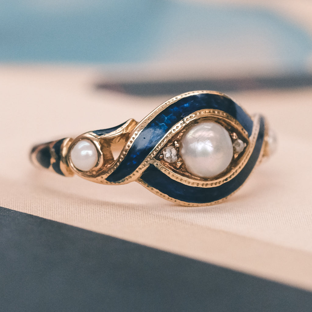 Early Victorian Enamel Eye Ring – Lost Owl Jewelry