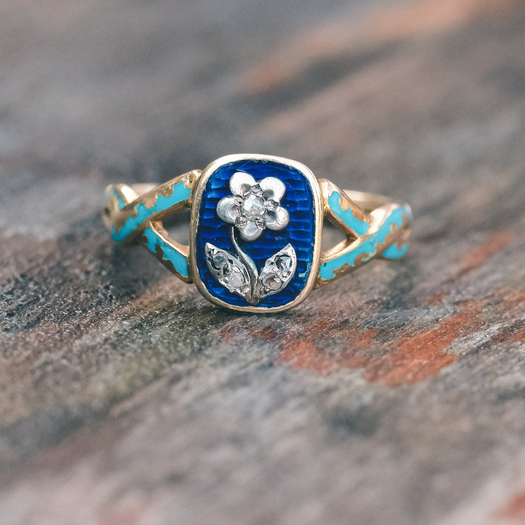 Early Victorian Forget-Me-Not Ring - Lost Owl Jewelry