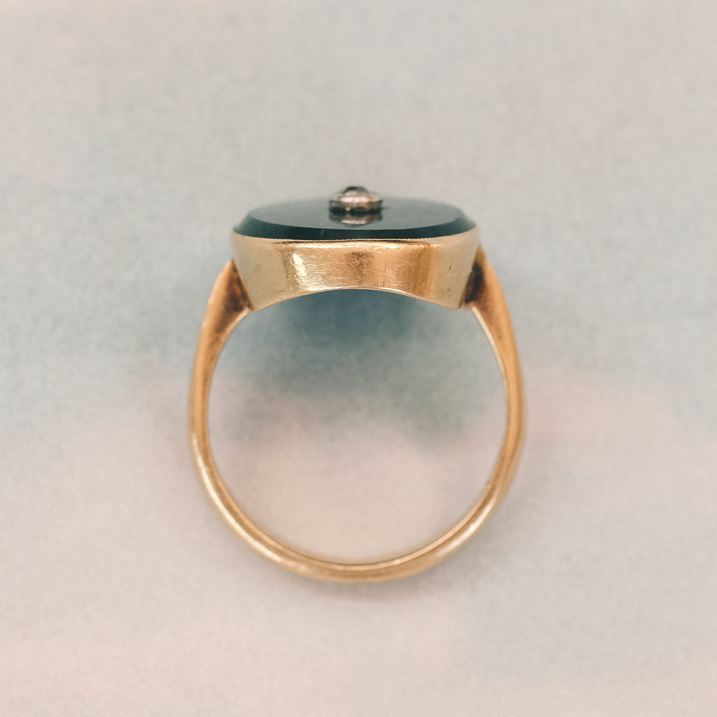 Edwardian Bloodstone Panel Ring – Lost Owl Jewelry