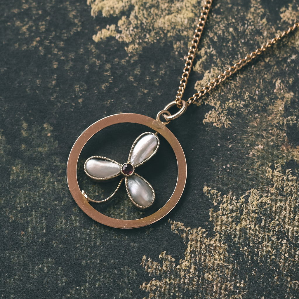 Edwardian Clover Halo Pendant - Lost Owl Jewelry