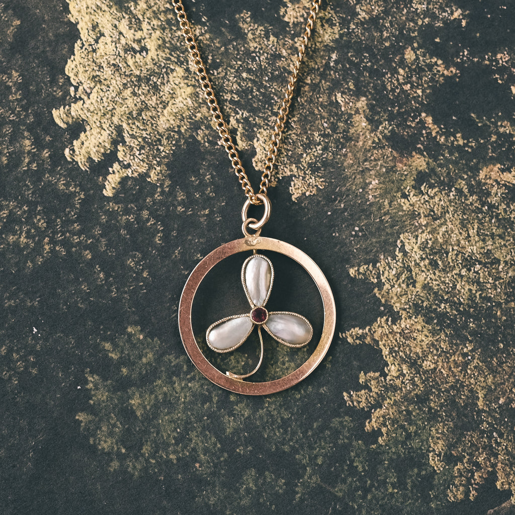 Edwardian Clover Halo Pendant - Lost Owl Jewelry