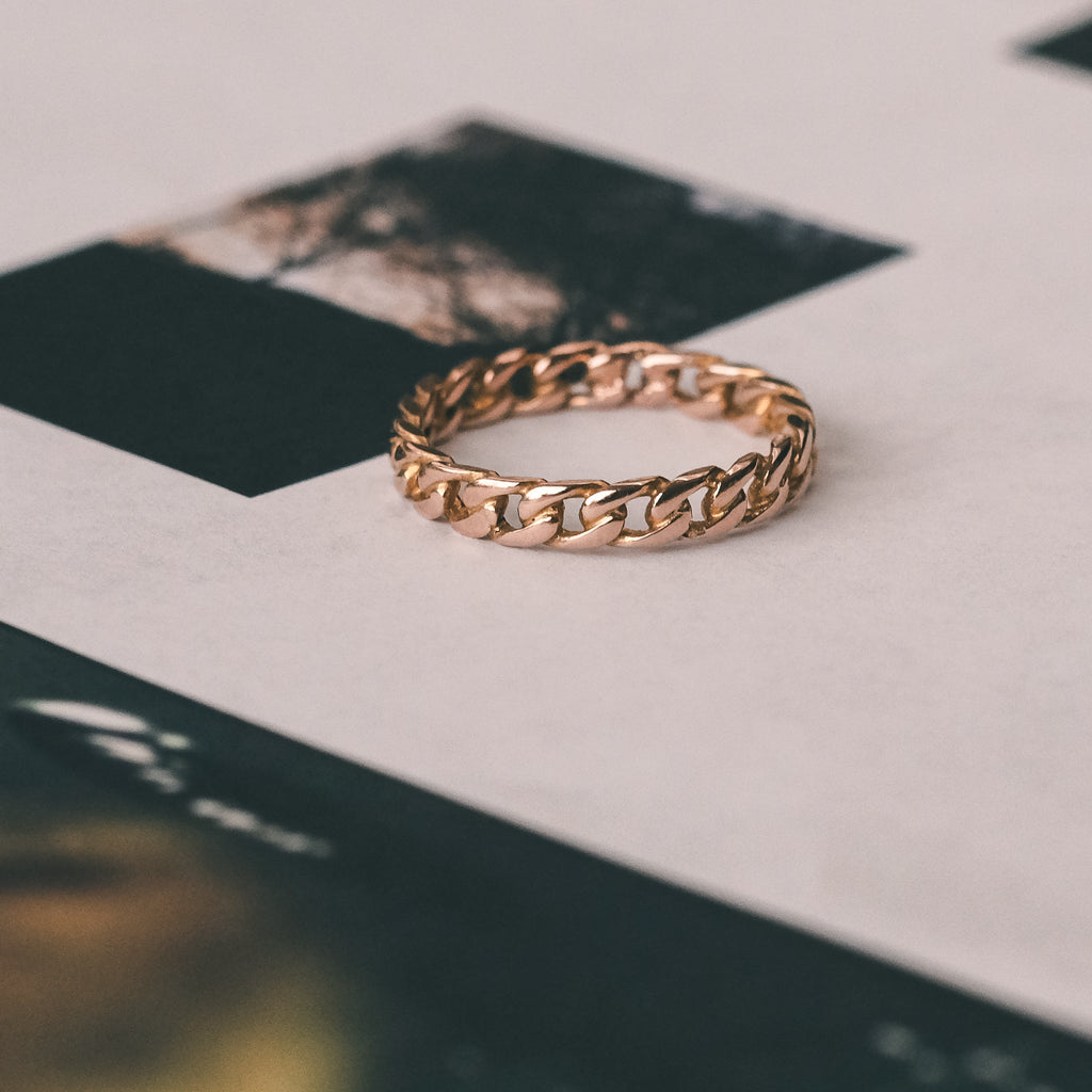 Edwardian Curb-Link Chain Ring - Lost Owl Jewelry