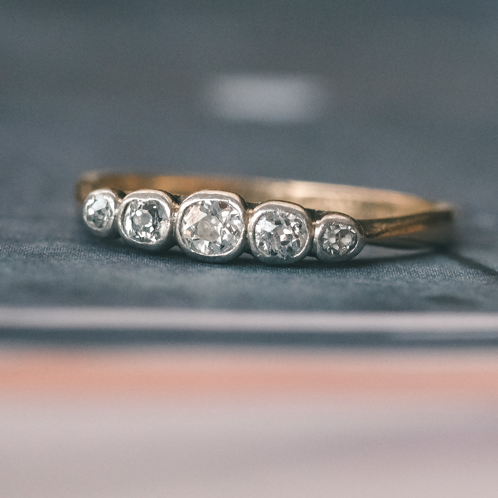 Edwardian Diamond Bezel Ring - Lost Owl Jewelry