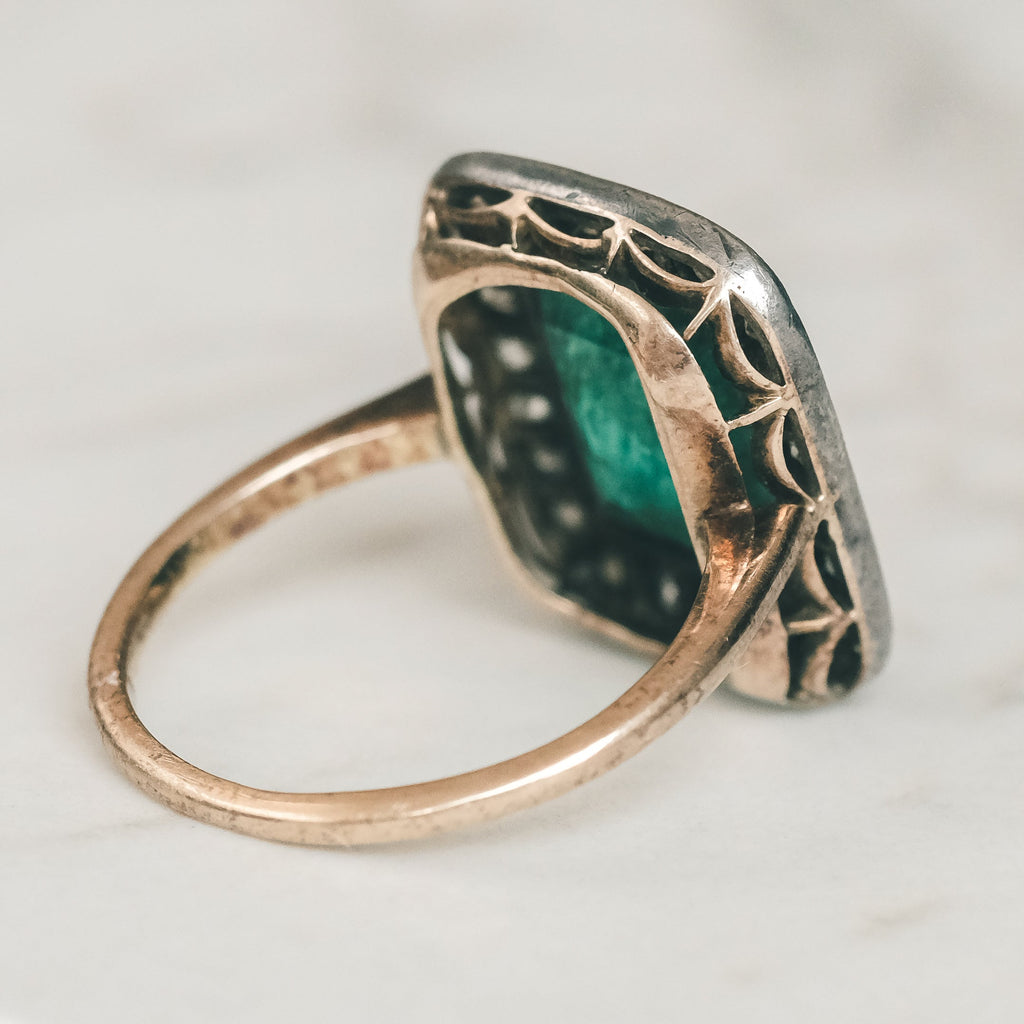 Edwardian Emerald 'Picture Frame' Ring – Lost Owl Jewelry