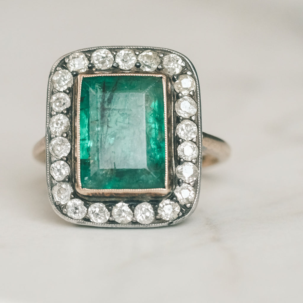 Edwardian Emerald 'Picture Frame' Ring – Lost Owl Jewelry