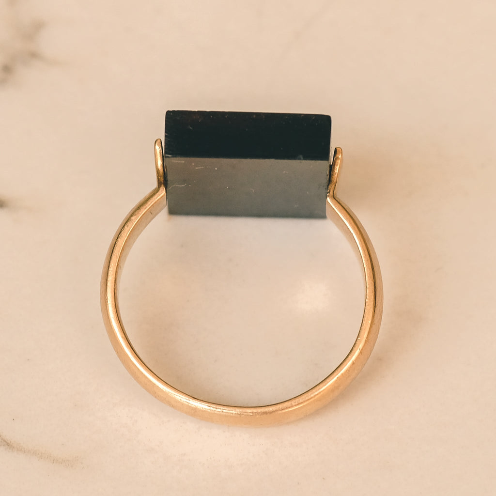 Edwardian Garnet Intaglio "Hera" Swivel Ring - Lost Owl Jewelry