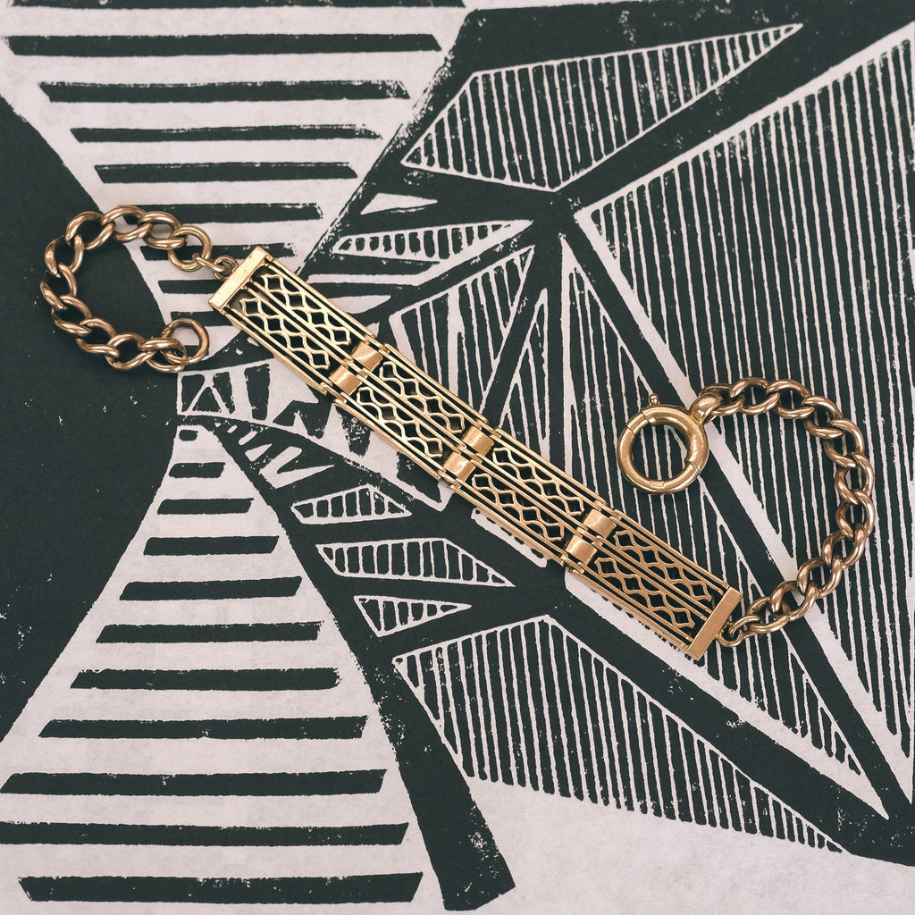 Edwardian Gate-Link Panel Bracelet - Lost Owl Jewelry