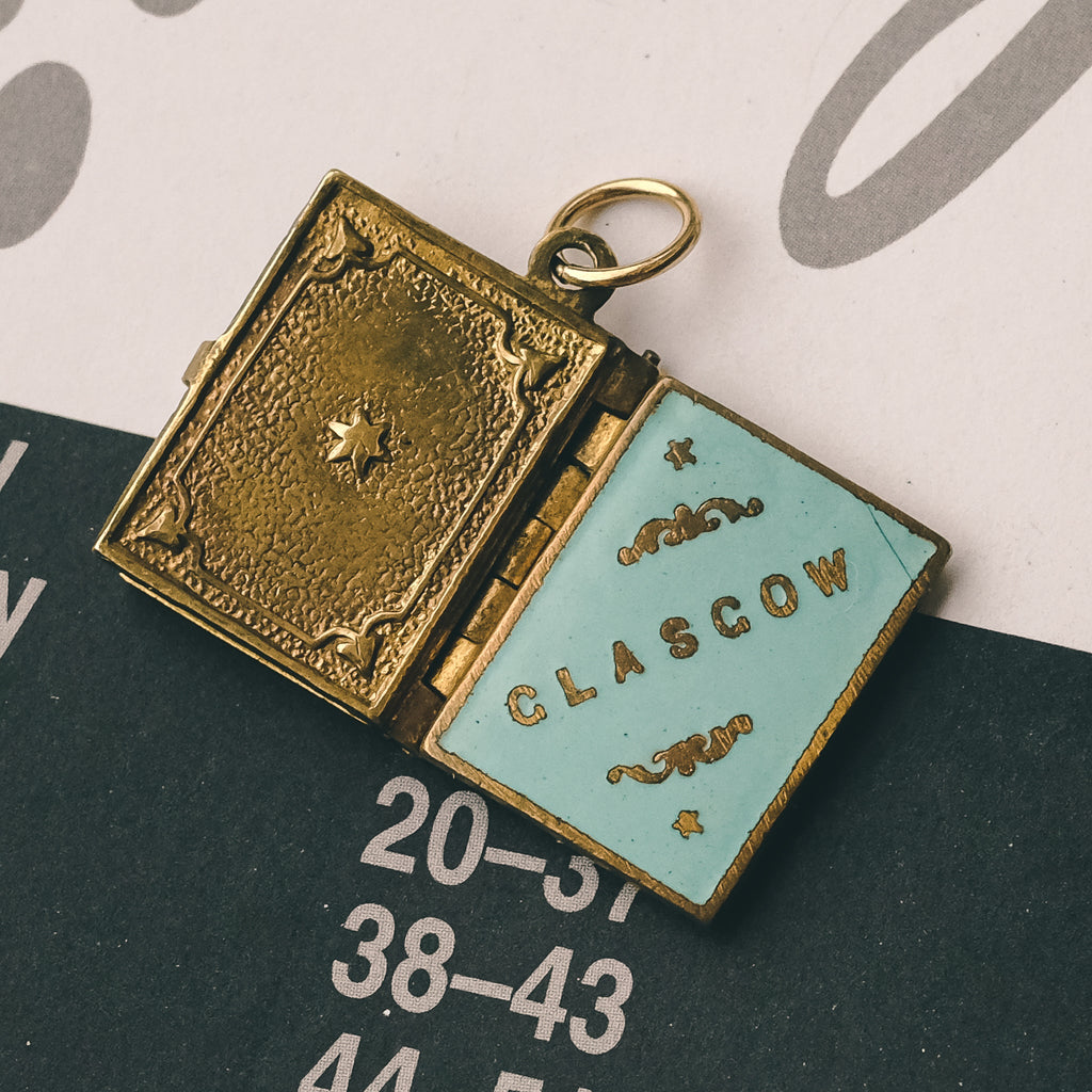 Edwardian GLASGOW Souvenir Pendant - Lost Owl Jewelry