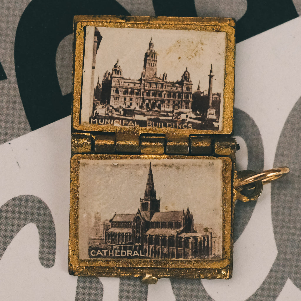 Edwardian GLASGOW Souvenir Pendant - Lost Owl Jewelry