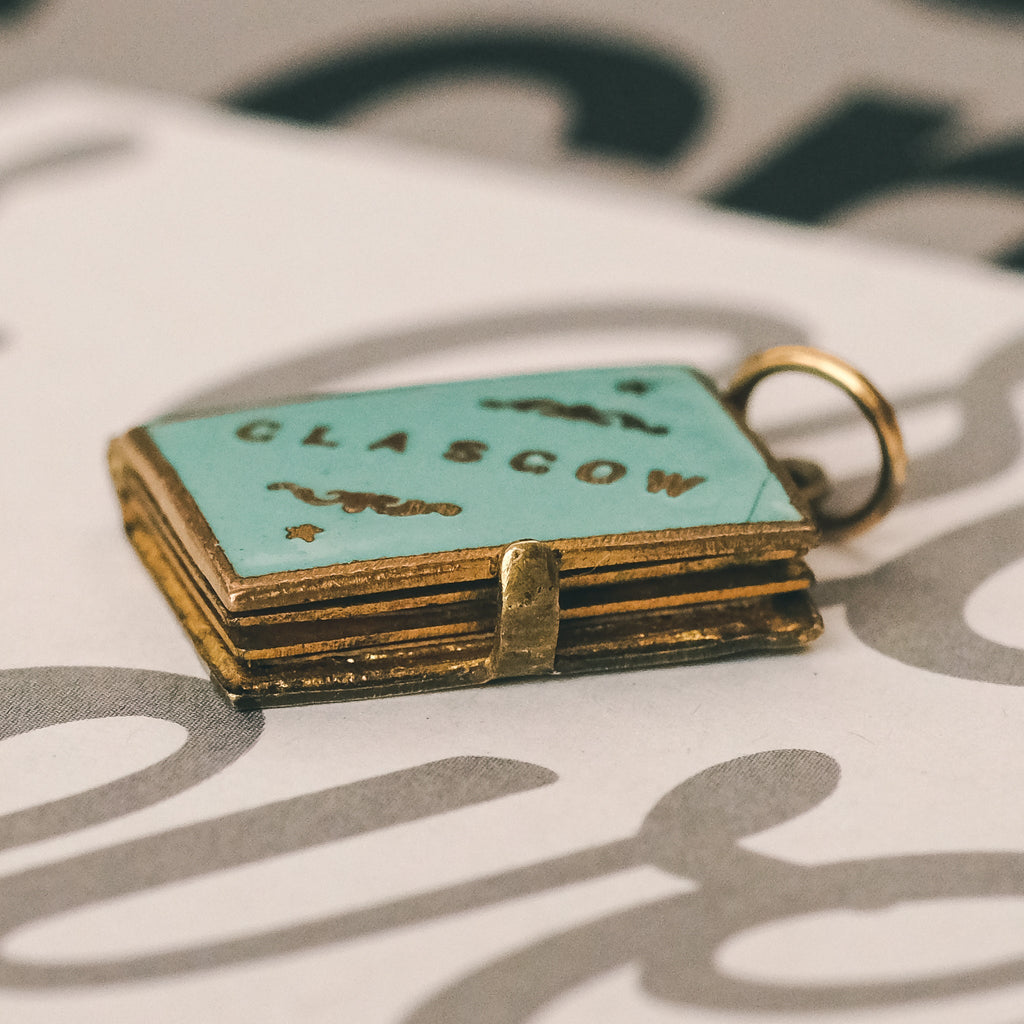 Edwardian GLASGOW Souvenir Pendant - Lost Owl Jewelry