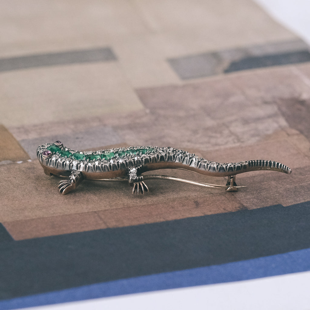Edwardian Salamander Brooch - Lost Owl Jewelry