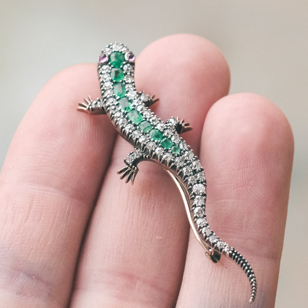 Edwardian Salamander Brooch - Lost Owl Jewelry