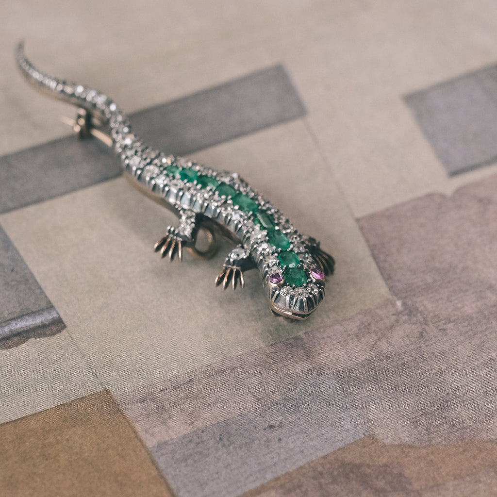 Edwardian Salamander Brooch - Lost Owl Jewelry