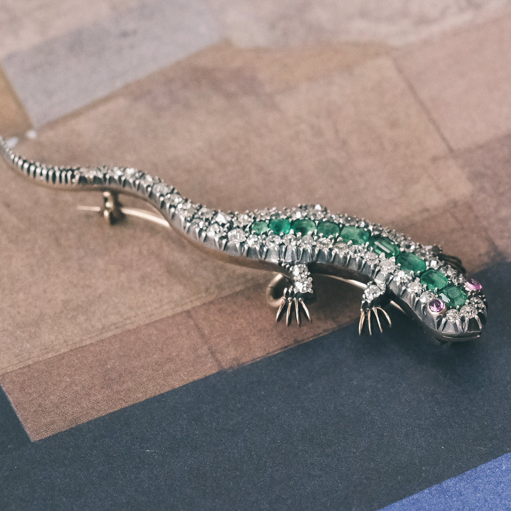 Edwardian Salamander Brooch - Lost Owl Jewelry