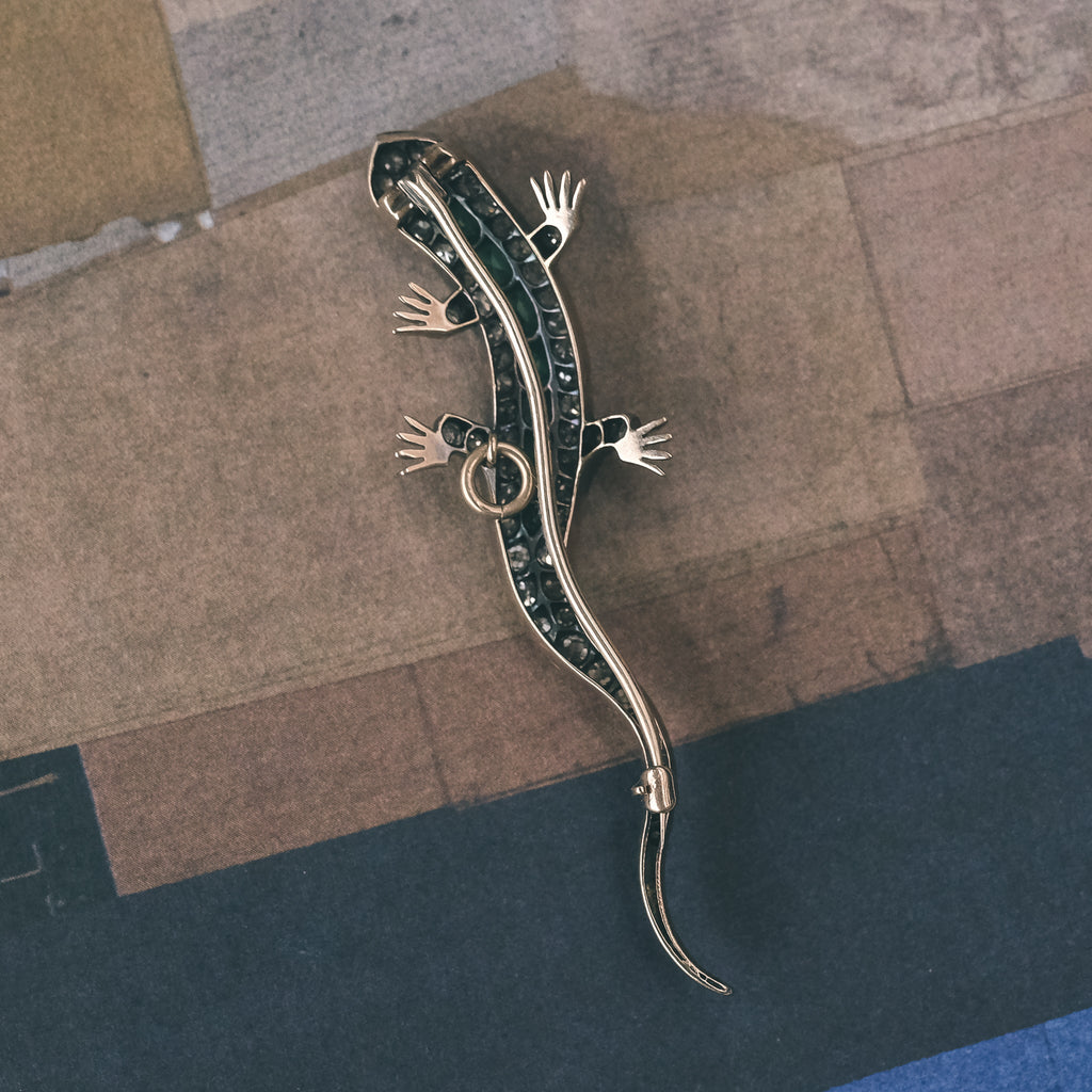 Edwardian Salamander Brooch - Lost Owl Jewelry