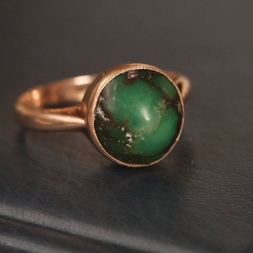 Edwardian Turquoise Matrix Ring - Lost Owl Jewelry