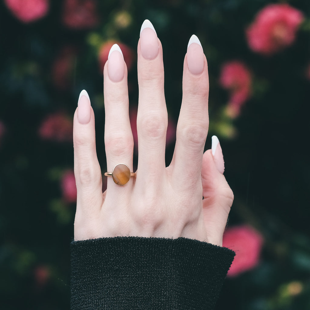 Edwardian Yellow Stripes Ring - Lost Owl Jewelry