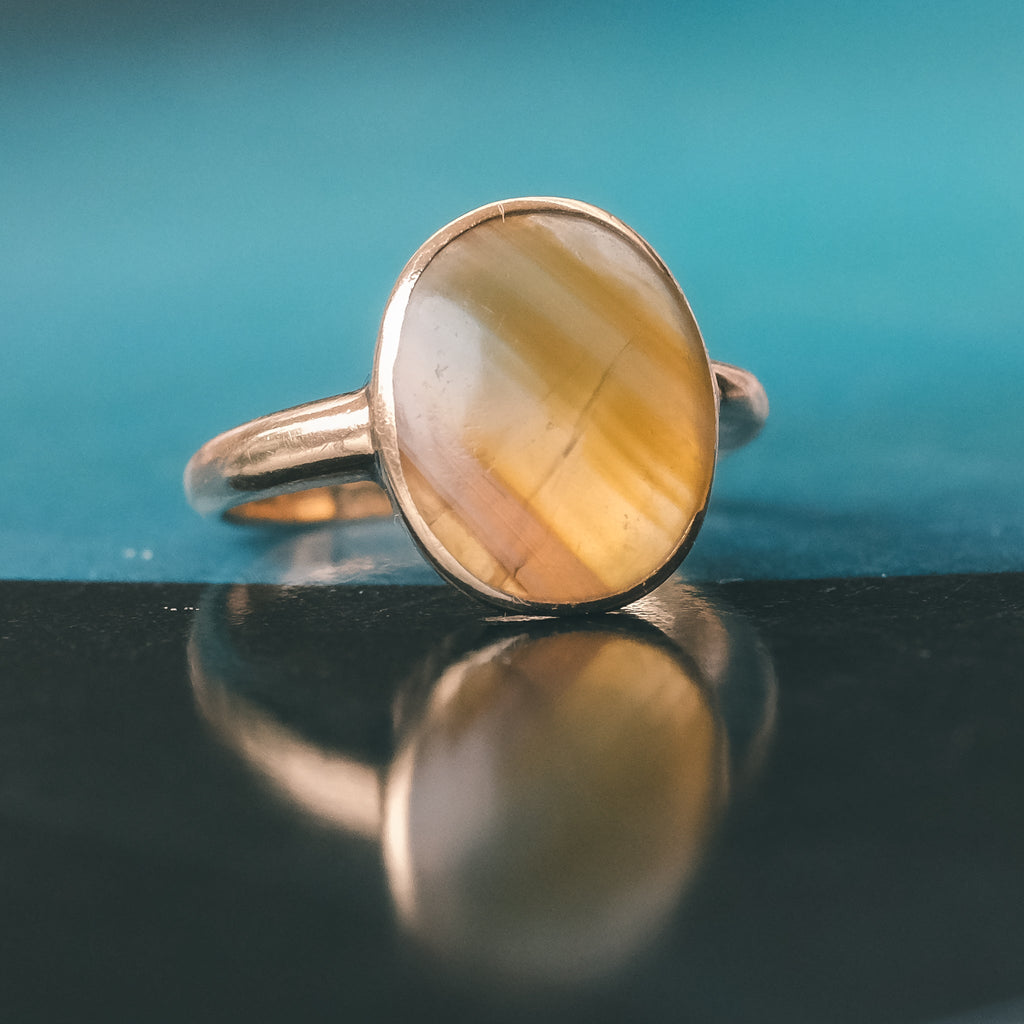 Edwardian Yellow Stripes Ring - Lost Owl Jewelry