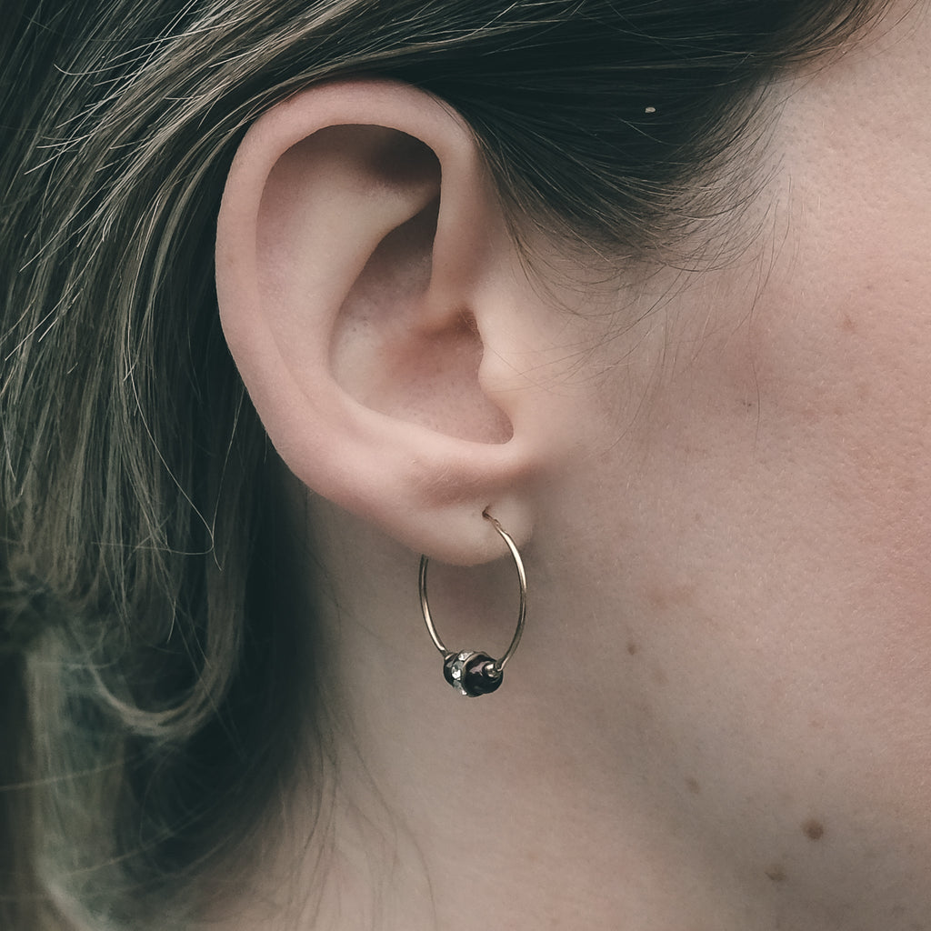 Egyptian Revival Garnet Hoops - Lost Owl Jewelry