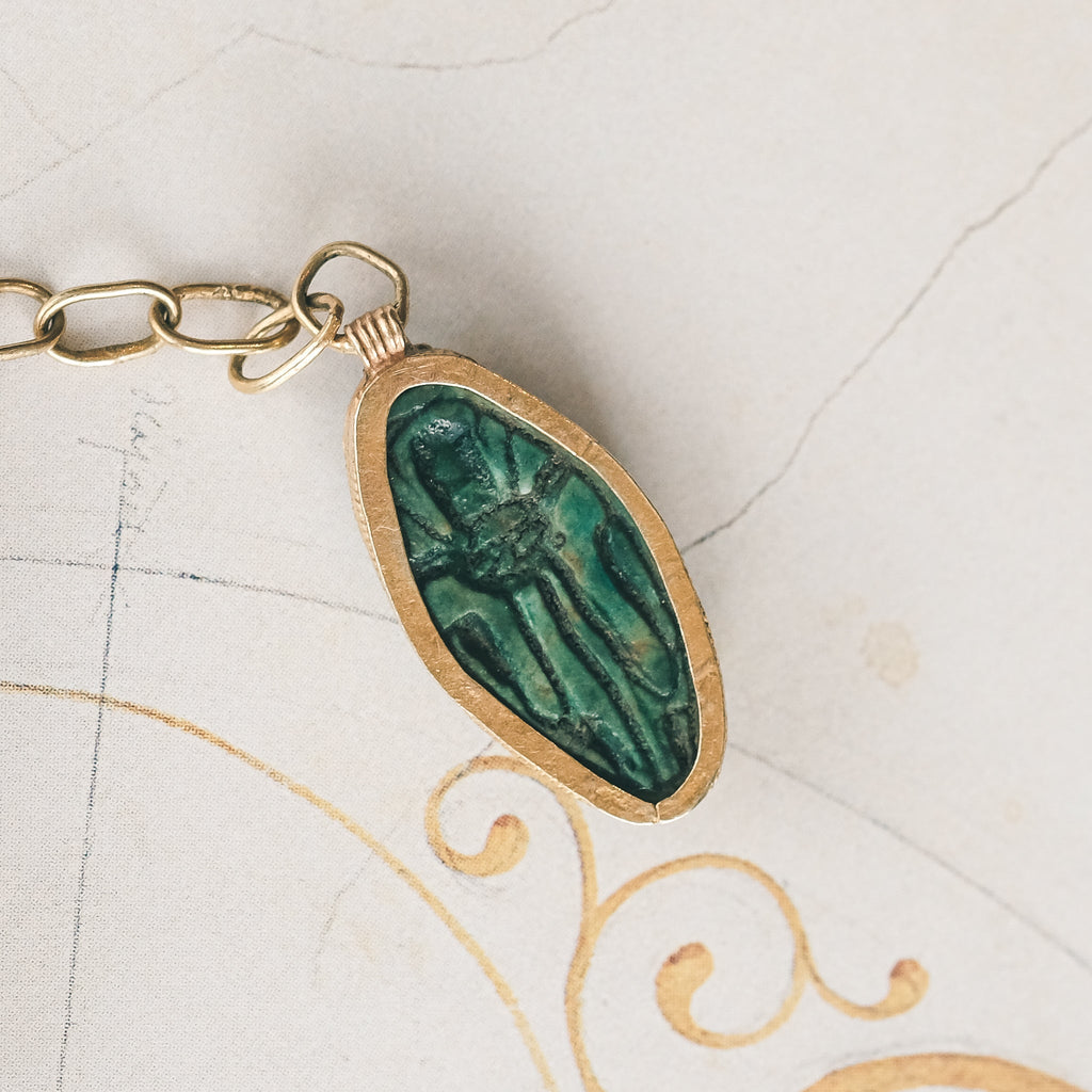 Egyptian Revival Scarab Bracelet - Lost Owl Jewelry