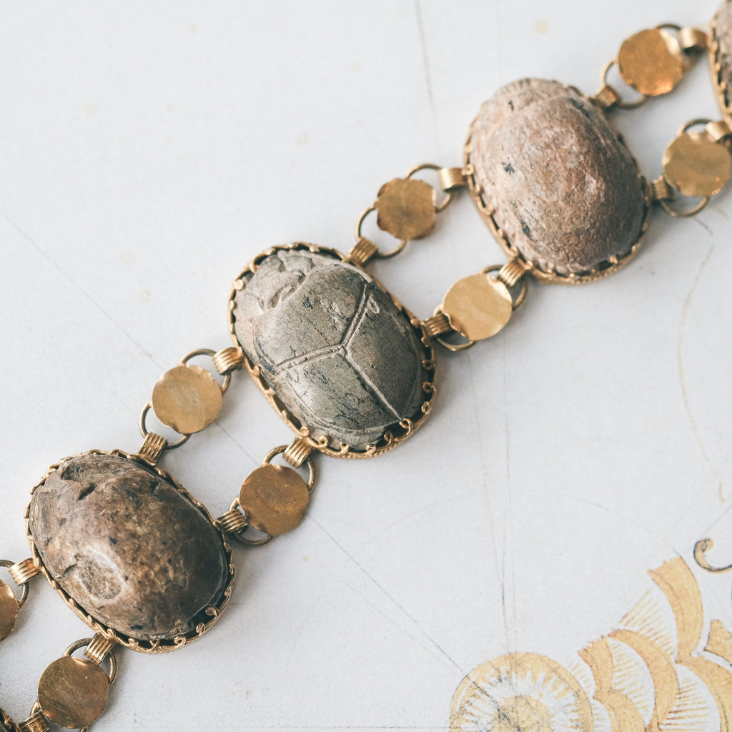 Egyptian Revival Scarab Bracelet - Lost Owl Jewelry