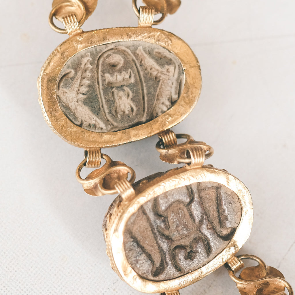 Egyptian Revival Scarab Bracelet - Lost Owl Jewelry