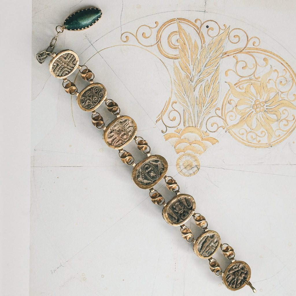 Egyptian Revival Scarab Bracelet - Lost Owl Jewelry