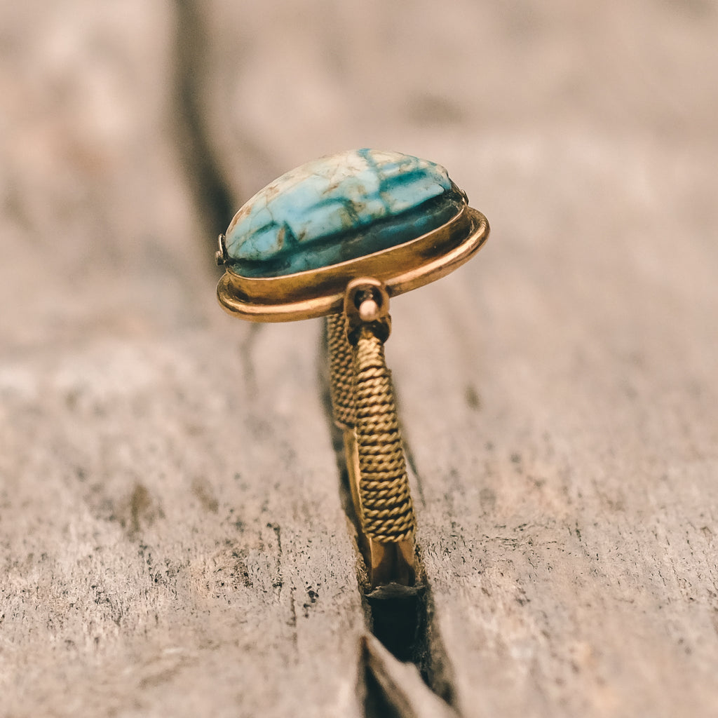 Egyptian Revival Scarab Swivel Ring - Lost Owl Jewelry