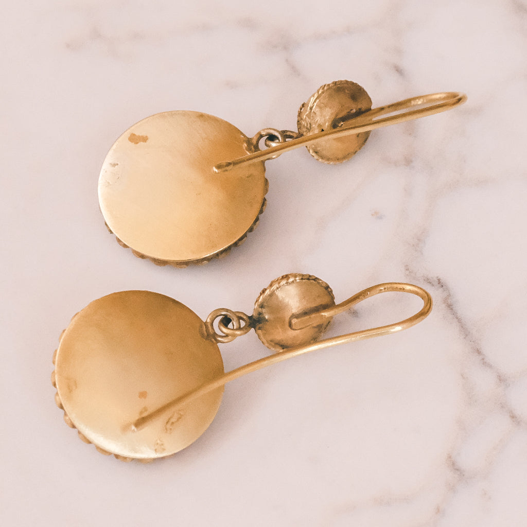 Etruscan Revival Turquoise Earrings - Lost Owl Jewelry