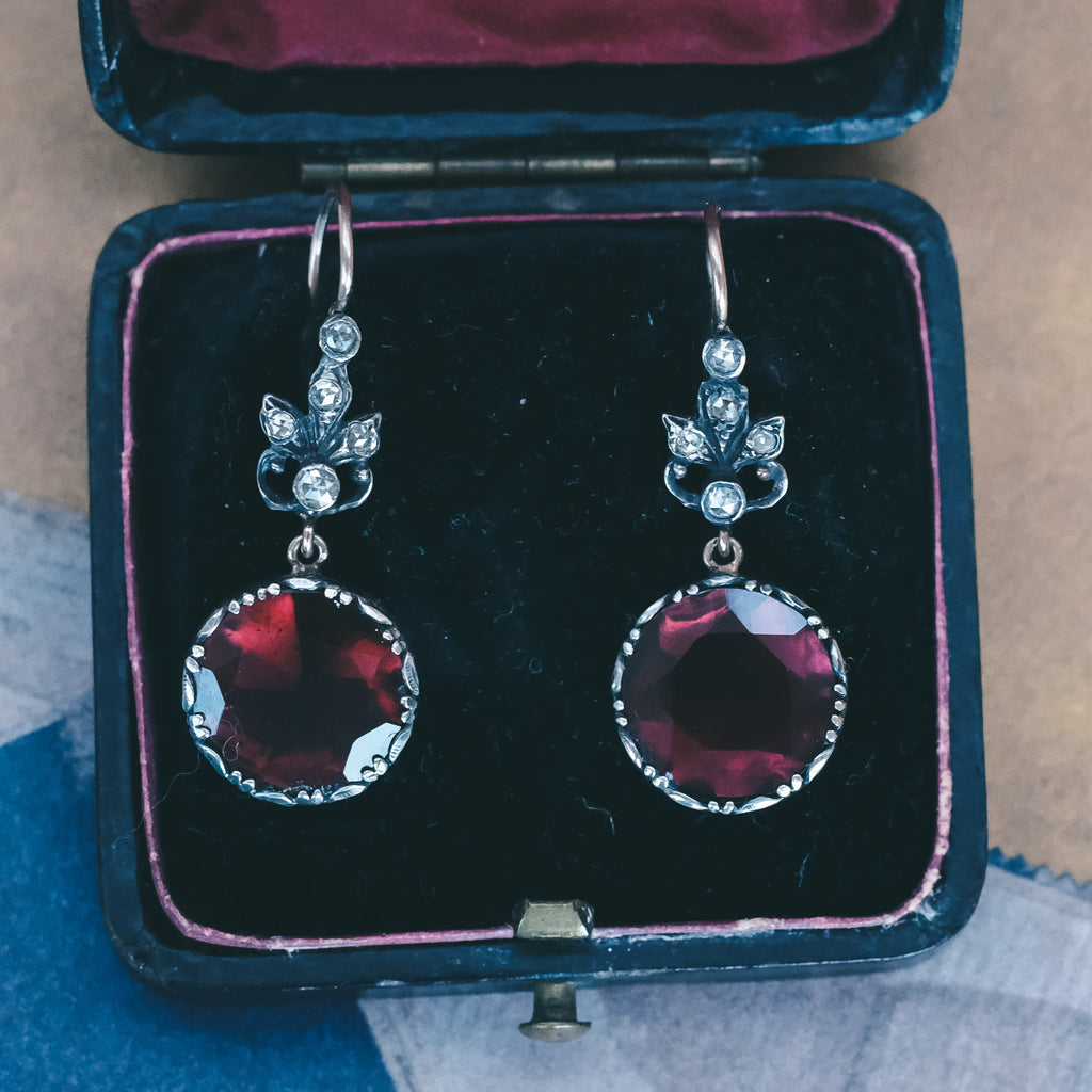 Georgian Blood Moon Earrings - Lost Owl Jewelry