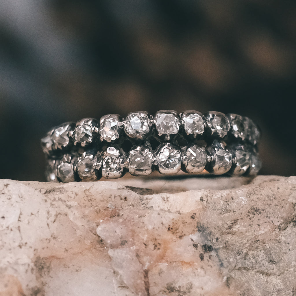 Georgian Diamond Double Row Ring - Lost Owl Jewelry