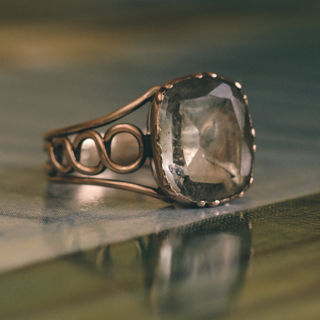 Georgian Foiled Rock Crystal Ring - Lost Owl Jewelry