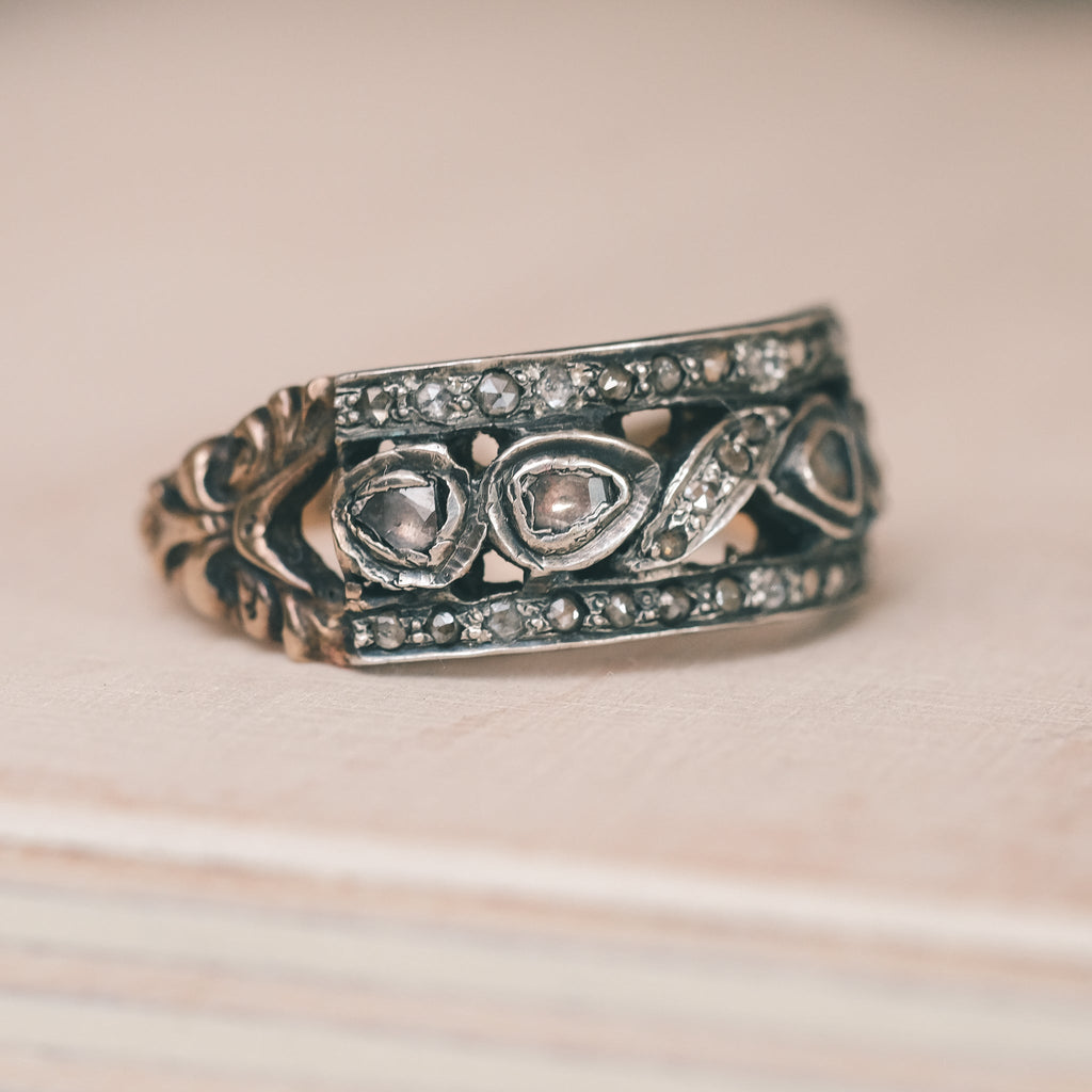 Georgian Half-Hoop Cluster Ring - Lost Owl Jewelry