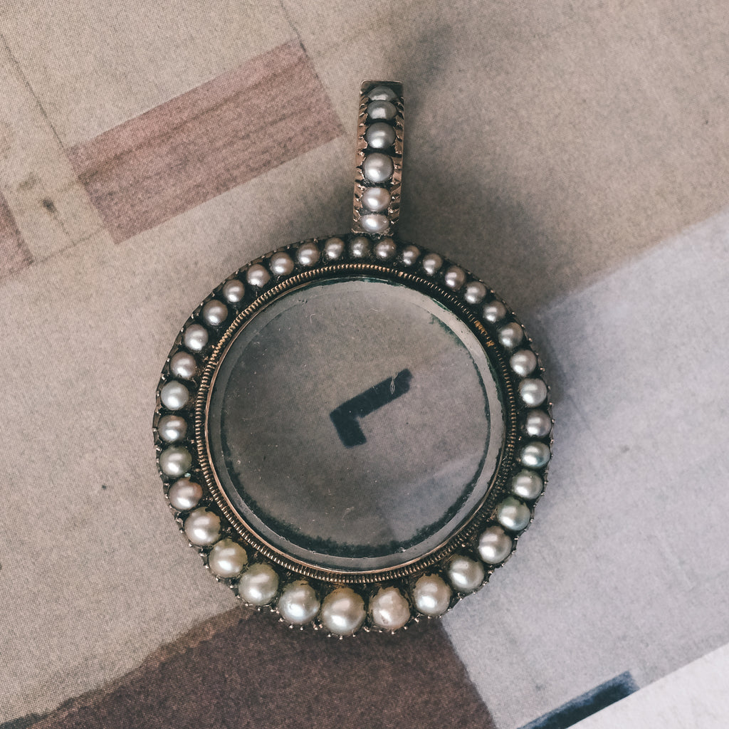 Georgian Pearl Round Locket - Lost Owl Jewelry