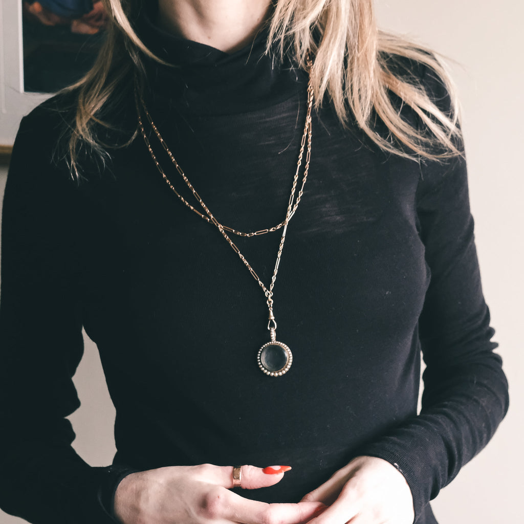 Georgian Pearl Round Locket - Lost Owl Jewelry