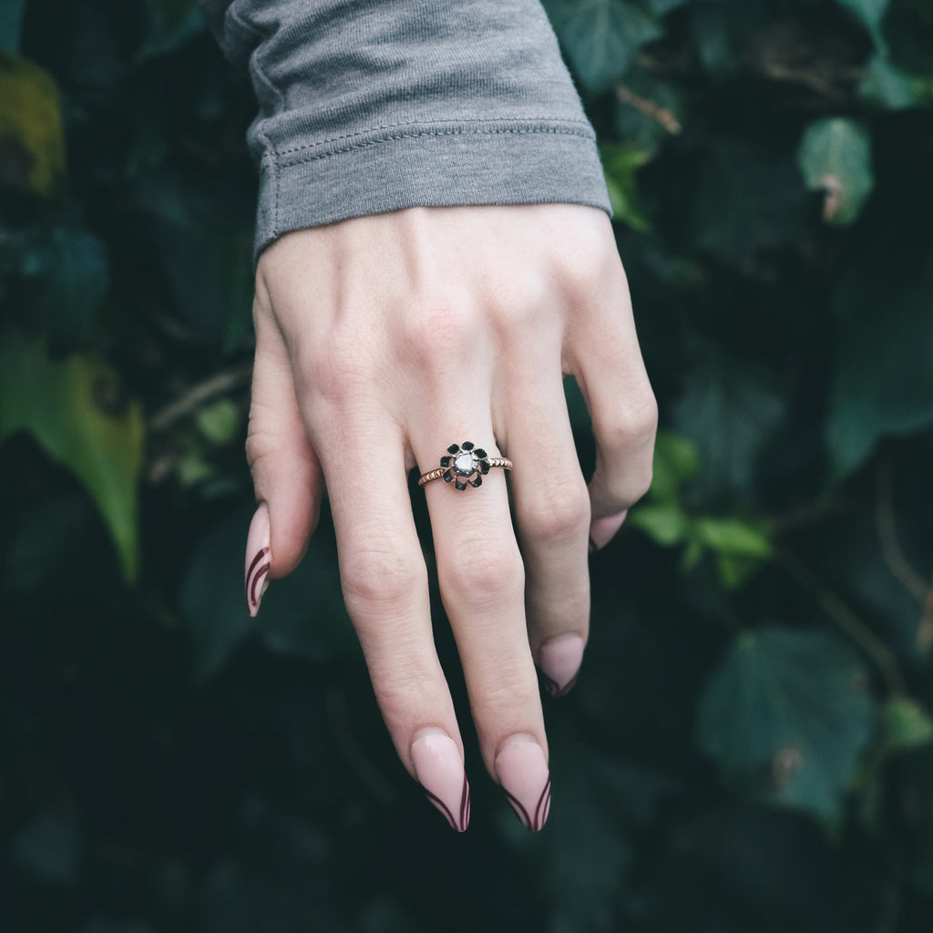 Georgian Scalloped Diamond Ring - Lost Owl Jewelry