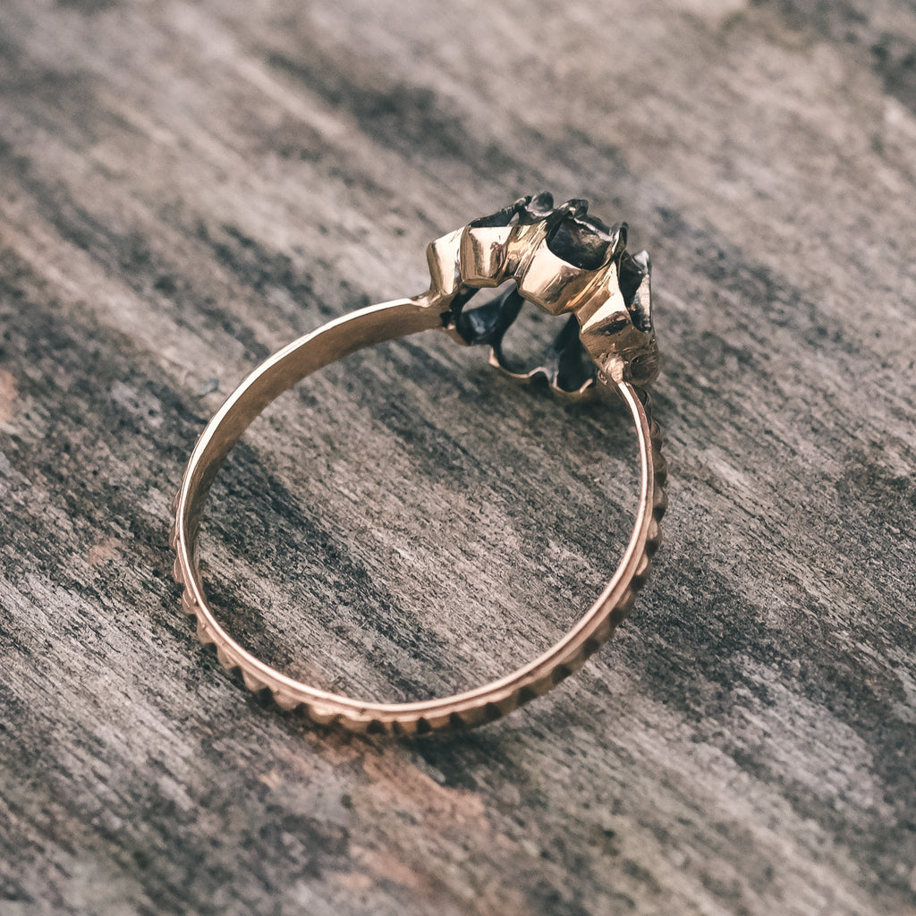 Scalloped Rim Rings Georgian Scalloped Diamond Ring – Lost Owl Jewelry