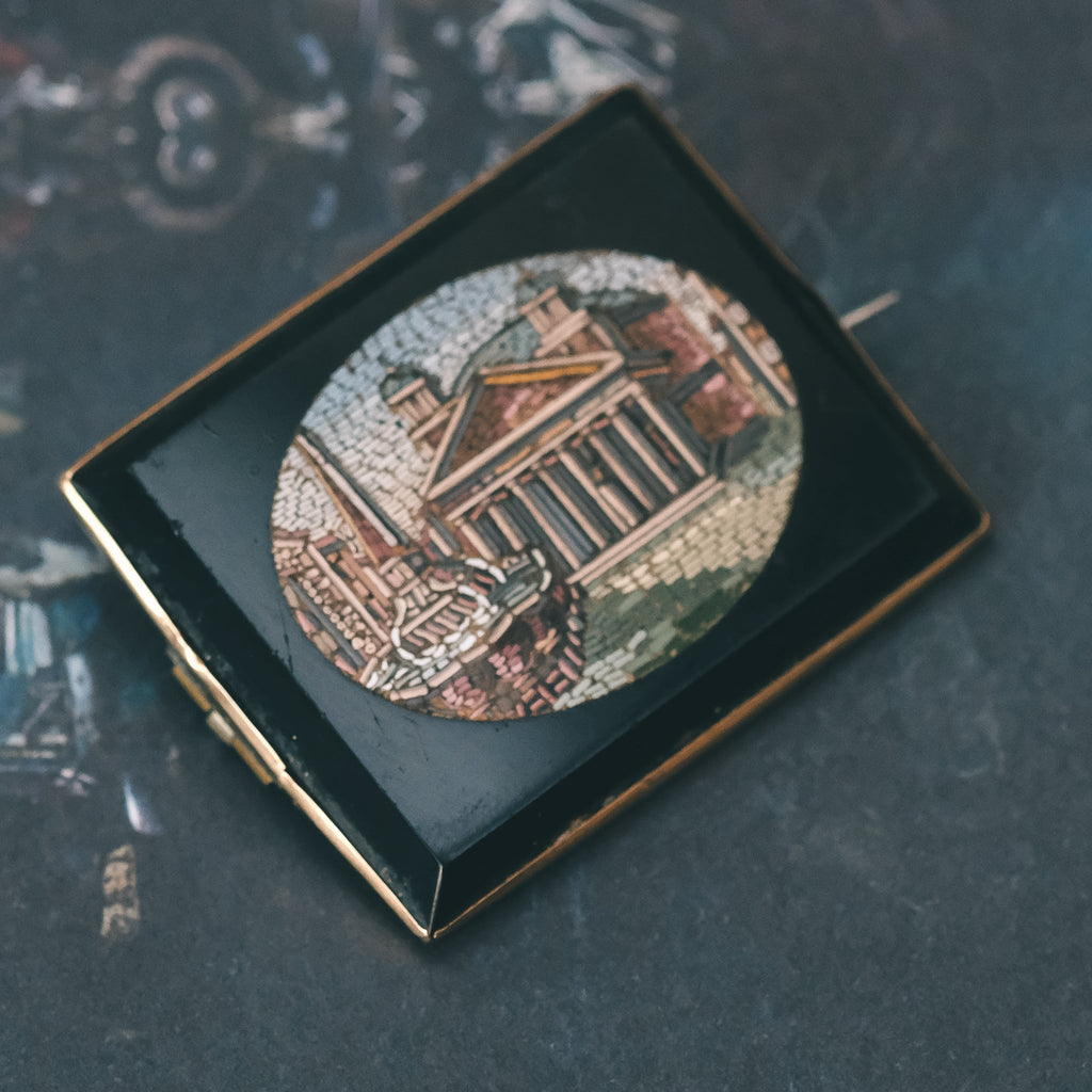 Grand Tour "The Pantheon" Micromosaic Brooch - Lost Owl Jewelry