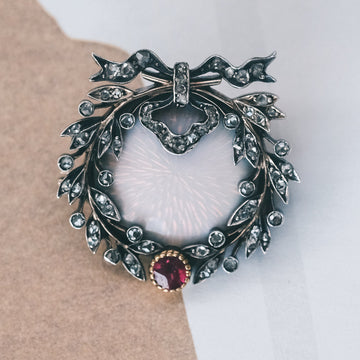 Imperial Russian Laurel Wreath Brooch - Lost Owl Jewelry