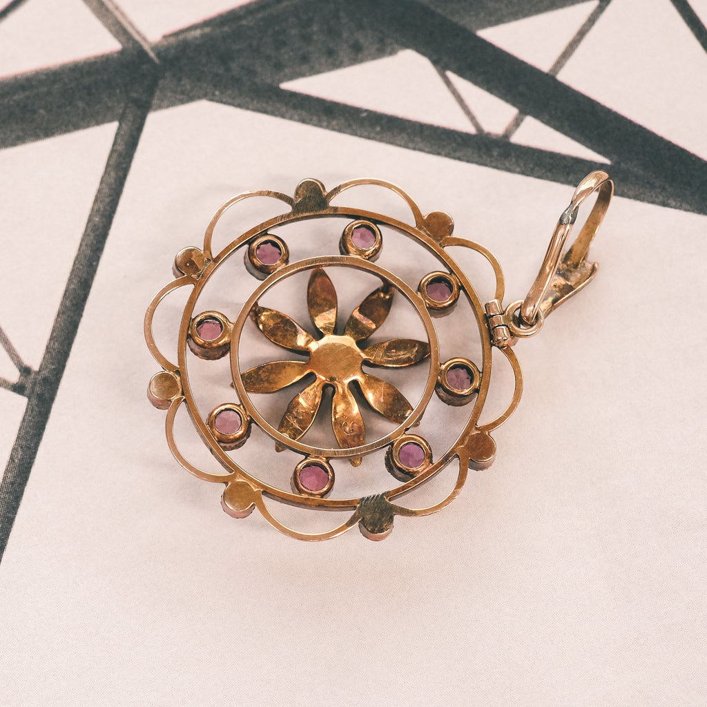 Late Victorian Flower Pendant - Lost Owl Jewelry