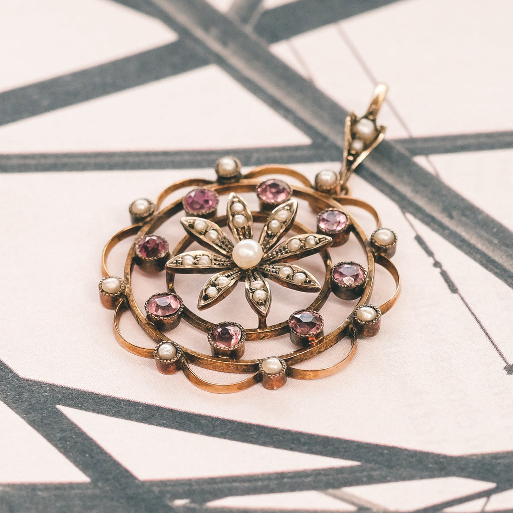Late Victorian Flower Pendant - Lost Owl Jewelry