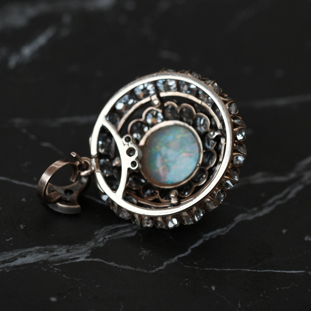Late Victorian Opal & Diamond Pendant - Lost Owl Jewelry