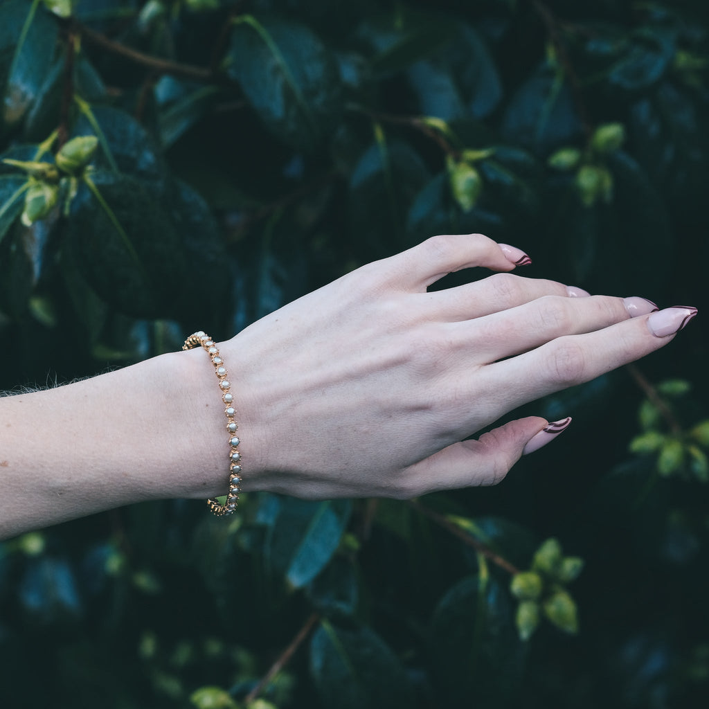 Late Victorian Pearl Bangle - Lost Owl Jewelry