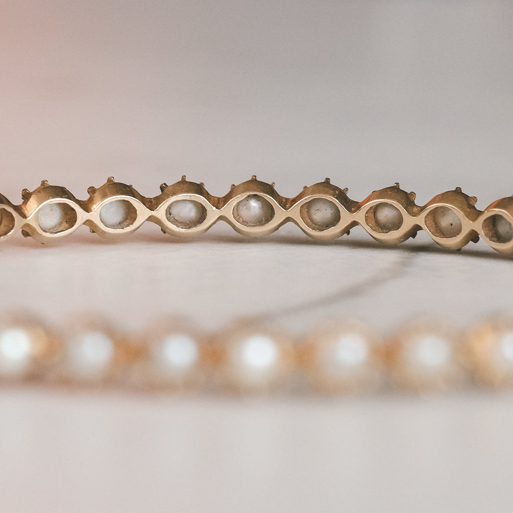 Late Victorian Pearl Bangle - Lost Owl Jewelry