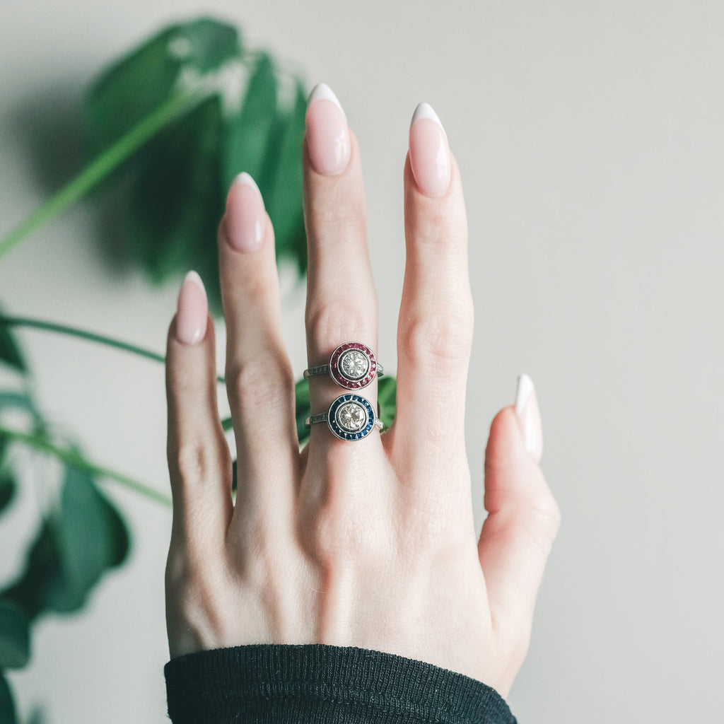 Lost Owl Sapphire Target Ring - Lost Owl Jewelry